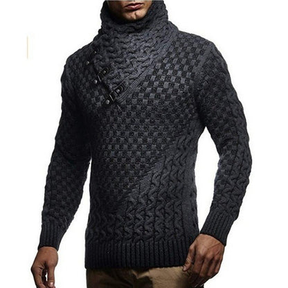 Knitted Sweater | Herren Strickpullover mit Zopfmuster & Hochgeschlossenem Kragen für Stil und Komfort