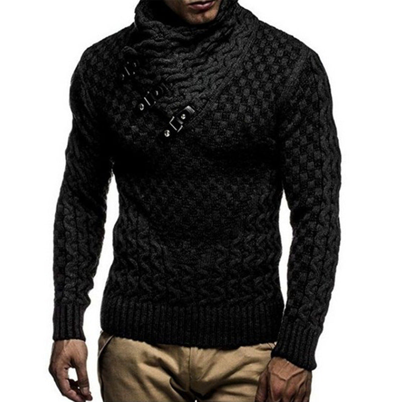 Knitted Sweater | Herren Strickpullover mit Zopfmuster & Hochgeschlossenem Kragen für Stil und Komfort