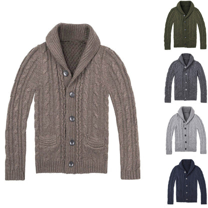 Herren Strickjacke | Elegantes Zopfmuster & Praktische Taschen | Stilvoll & Vielseitig