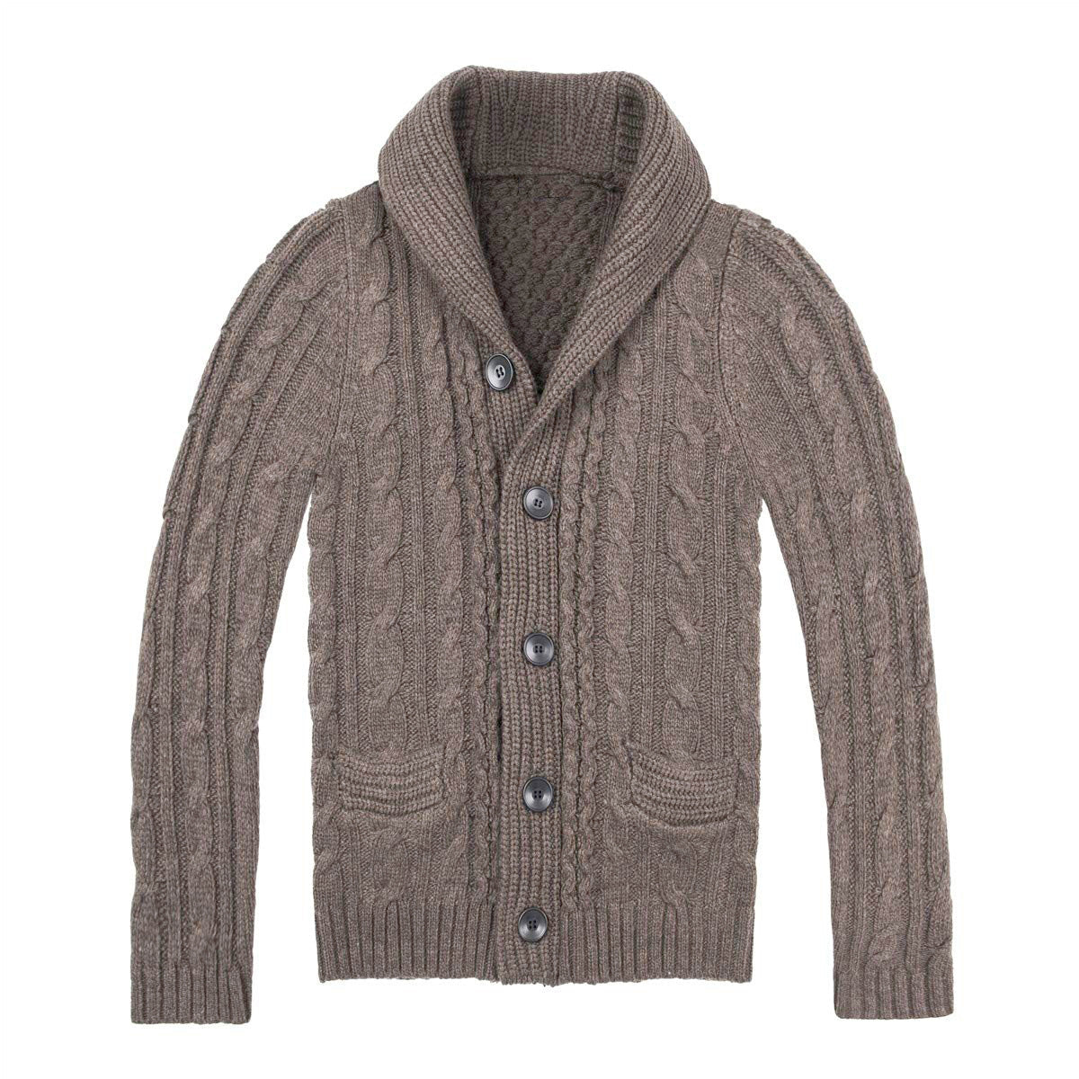 Herren Strickjacke | Elegantes Zopfmuster & Praktische Taschen | Stilvoll & Vielseitig