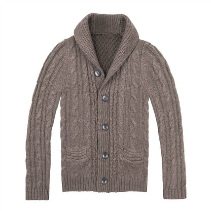 Herren Strickjacke | Elegantes Zopfmuster & Praktische Taschen | Stilvoll & Vielseitig