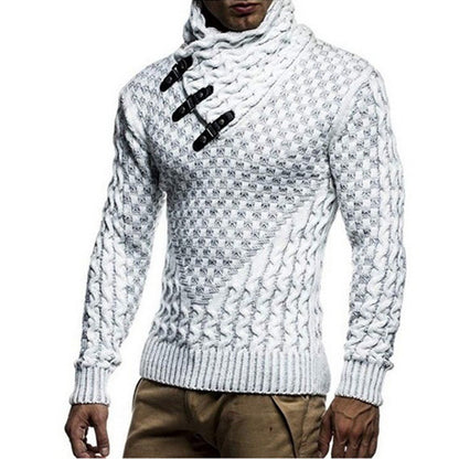 Knitted Sweater | Herren Strickpullover mit Zopfmuster & Hochgeschlossenem Kragen für Stil und Komfort