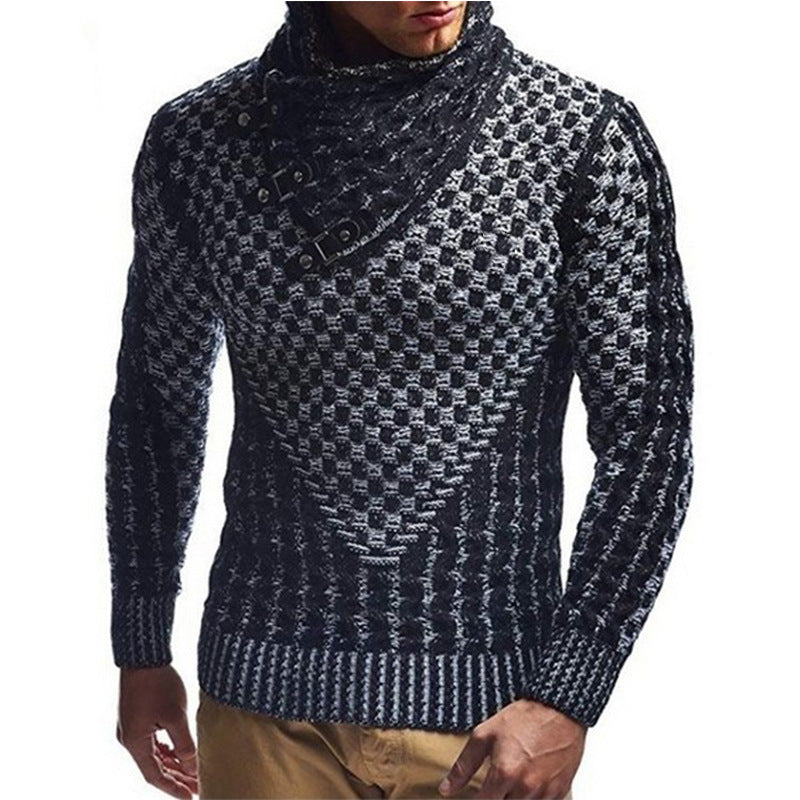 Knitted Sweater | Herren Strickpullover mit Zopfmuster & Hochgeschlossenem Kragen für Stil und Komfort