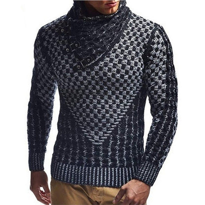 Knitted Sweater | Herren Strickpullover mit Zopfmuster & Hochgeschlossenem Kragen für Stil und Komfort