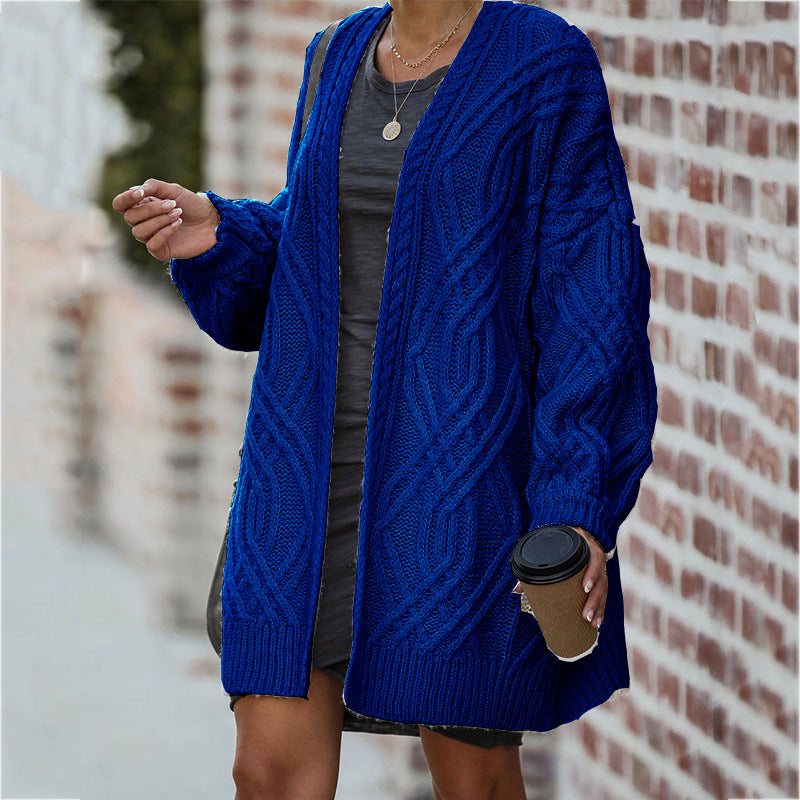 Damen Strickcardigan | Zopfmuster & Lockerer Schnitt