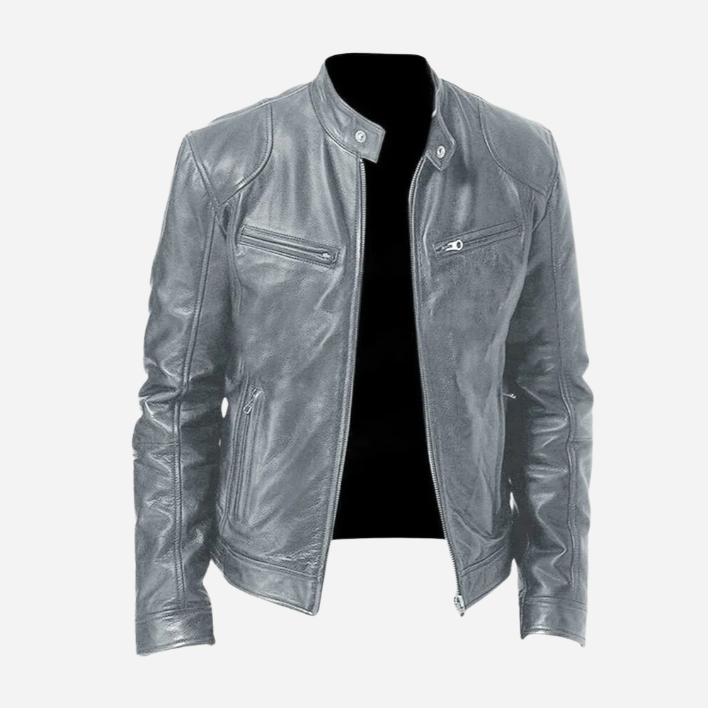 Herren Biker-Lederjacke Dunkelblau | Maskulin & Urban
