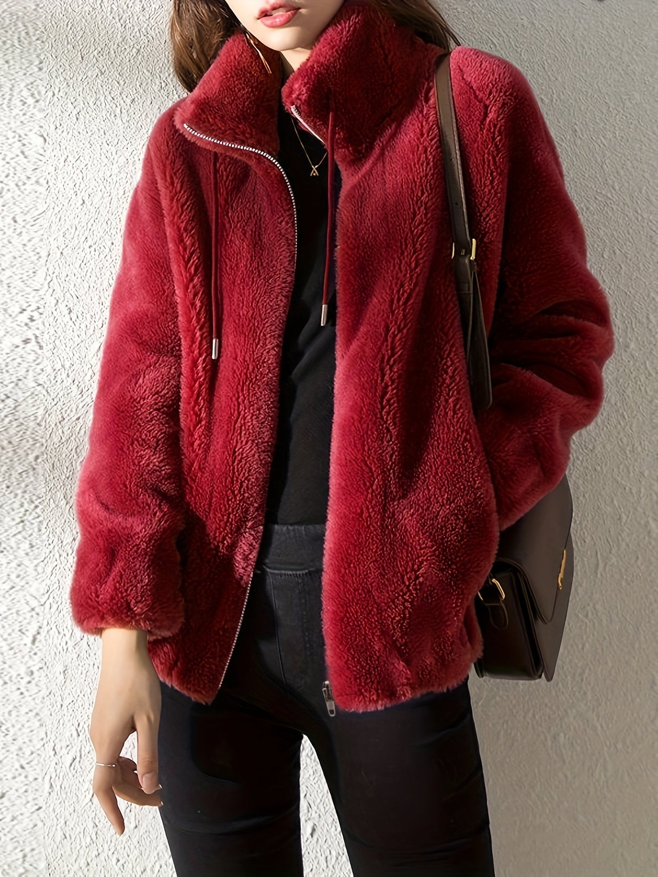 Flauschige Damenjacke | Kunstpelz & Stehkragen für Stilvolle Winterlooks