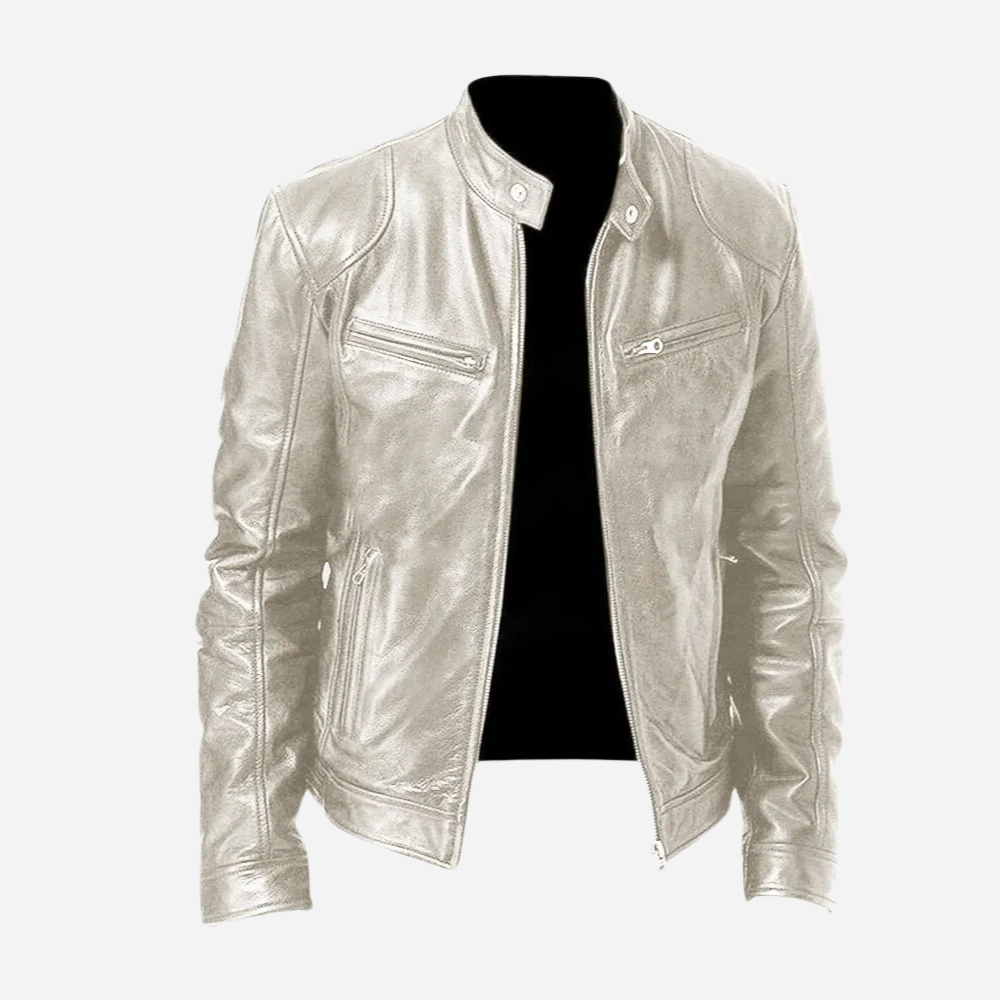 Herren Biker-Lederjacke Dunkelblau | Maskulin & Urban