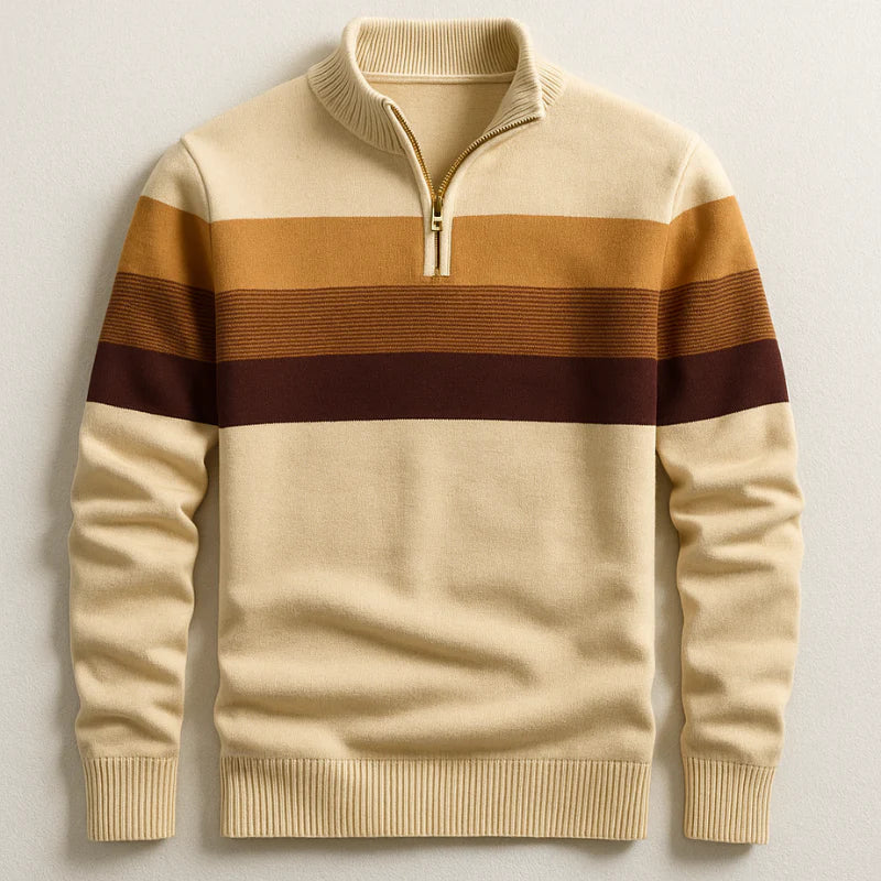 Herren-Halbzippullover mit Modernem Streifen-Design | Stilvoll, Warm & Vielseitig für Jeden Tag