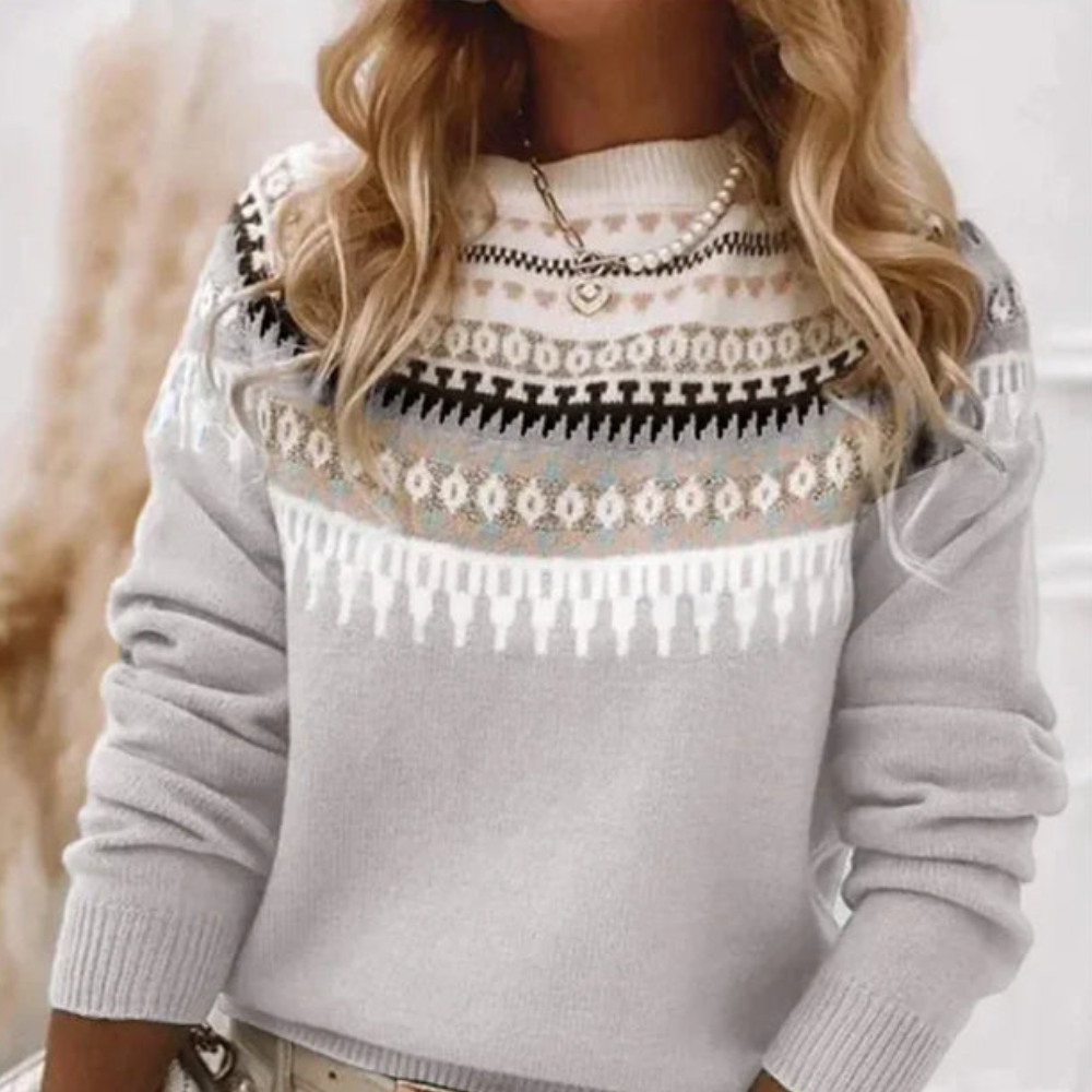 Arnette | Damen Strickpullover mit Norweger-Muster und Rundhals