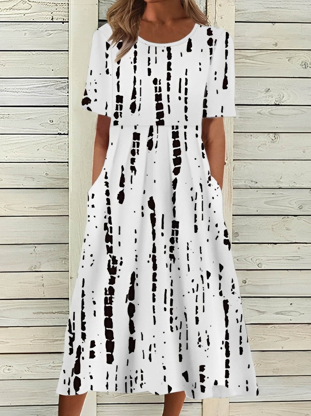 Damen Midikleid – Elegantes Kleid mit floralem Design und fließender Passform
