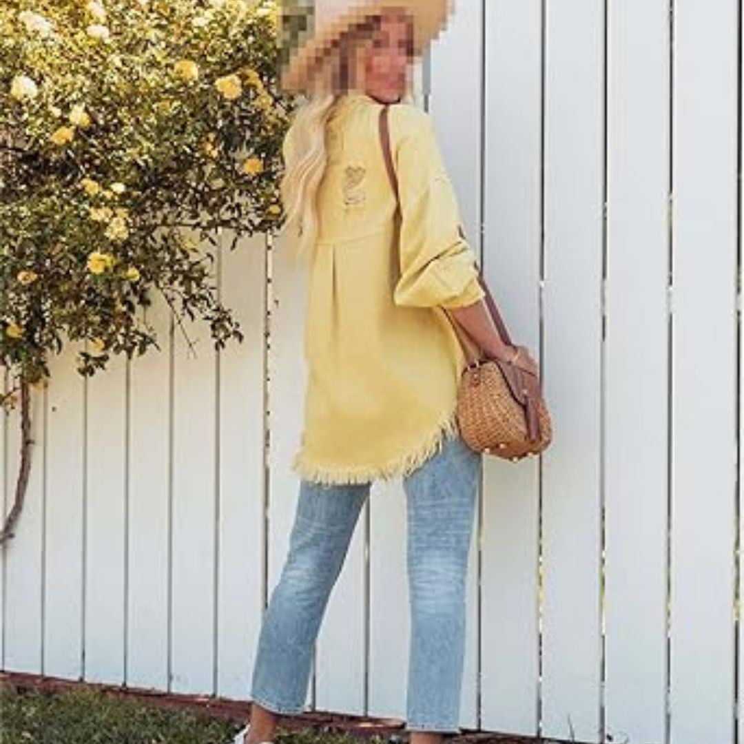 Emmaa | Damen Jeansjacke mit Hemdkragen, Brusttaschen & Used‑Look – Stilvolle Freizeitjacke aus Denim