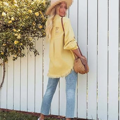 Emmaa | Damen Jeansjacke mit Hemdkragen, Brusttaschen & Used‑Look – Stilvolle Freizeitjacke aus Denim