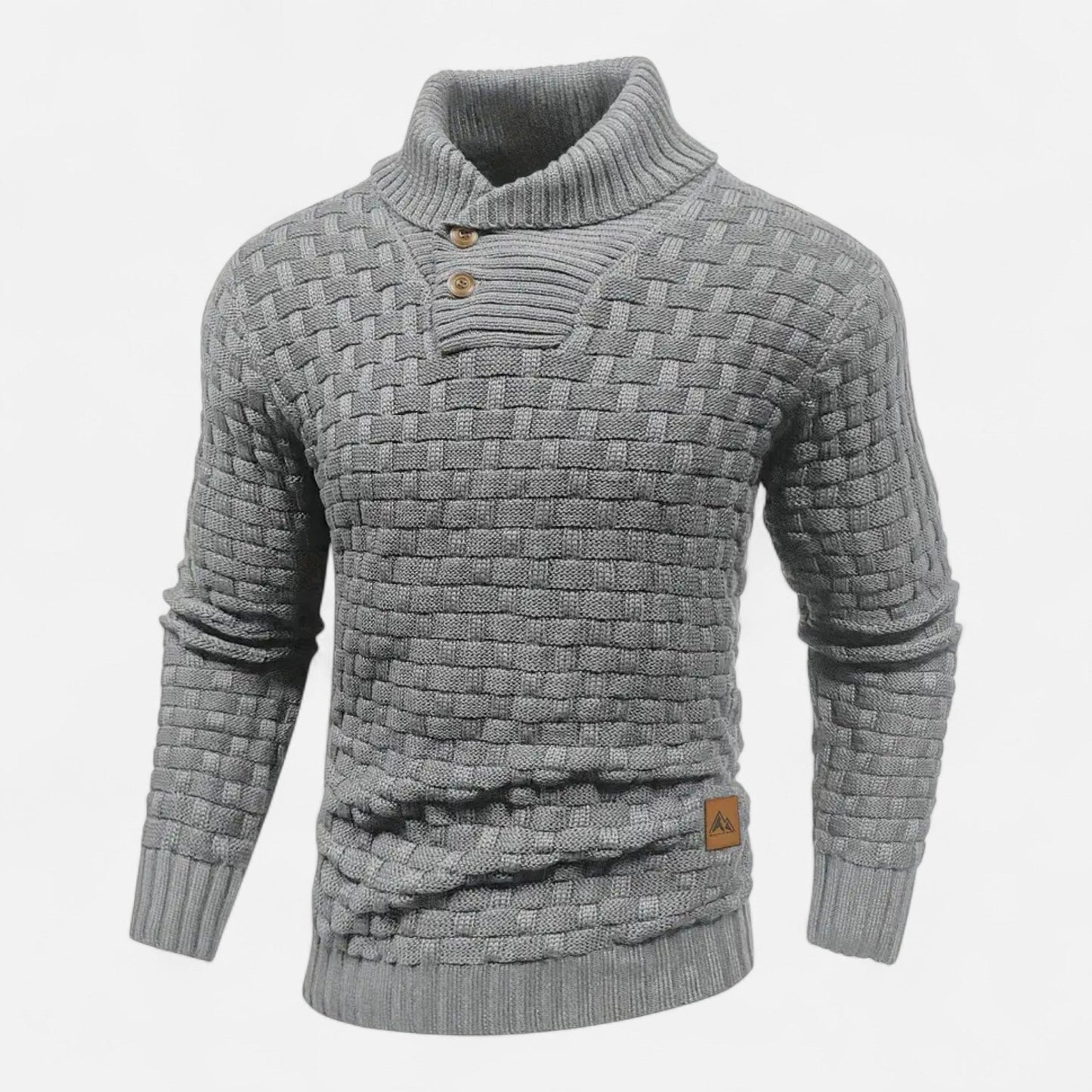 Jasper | Herren Strickpullover mit Knopfleiste – Klassischer Winterpullover in Solider Farbe