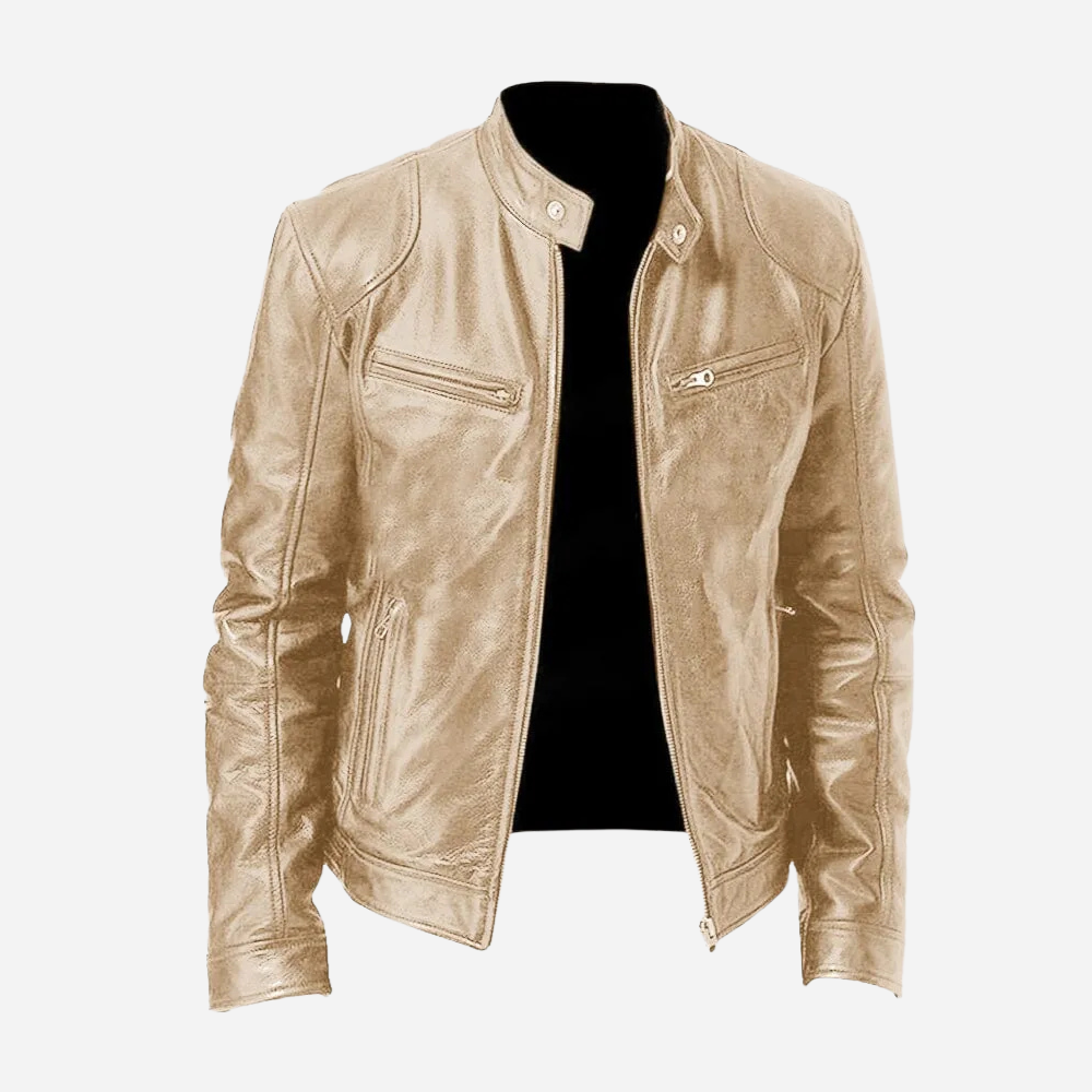 Herren Biker-Lederjacke Dunkelblau | Maskulin & Urban