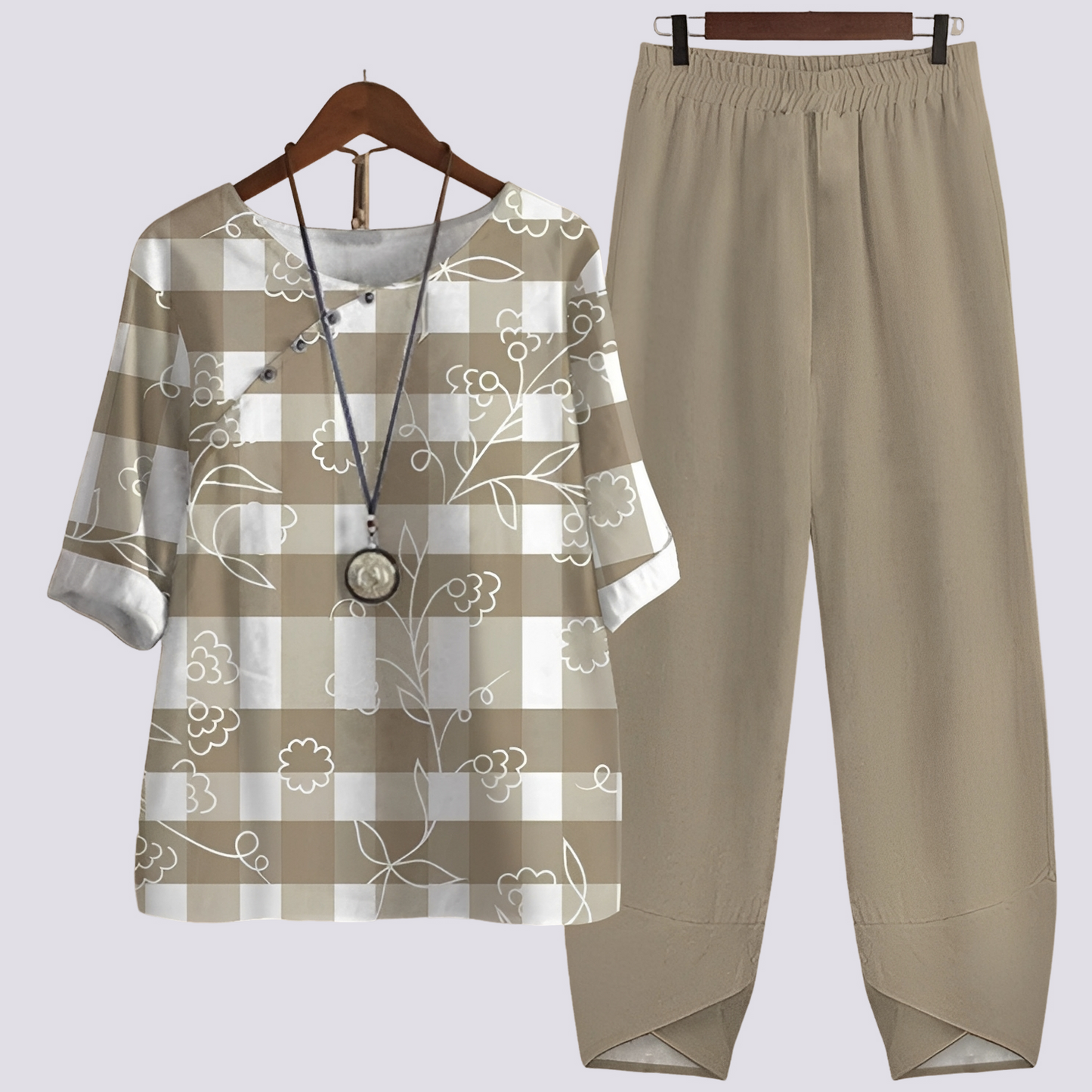Damen Set – Zweiteiliges Outfit mit modernem Muster