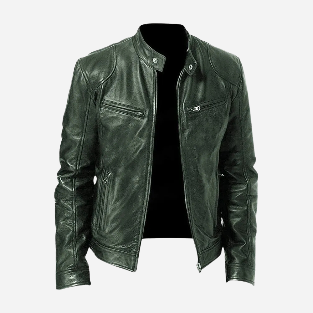 Herren Biker-Lederjacke Dunkelblau | Maskulin & Urban