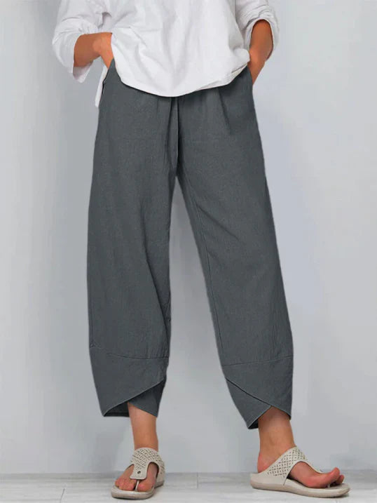 Locker geschnittene Stoffhose mit elastischem Bund – Leicht, Komfortabel & Sommerlich