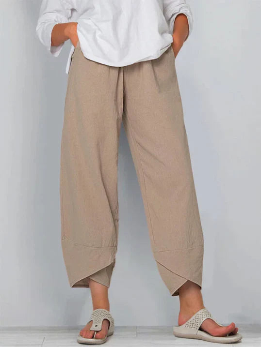 Locker geschnittene Stoffhose mit elastischem Bund – Leicht, Komfortabel & Sommerlich