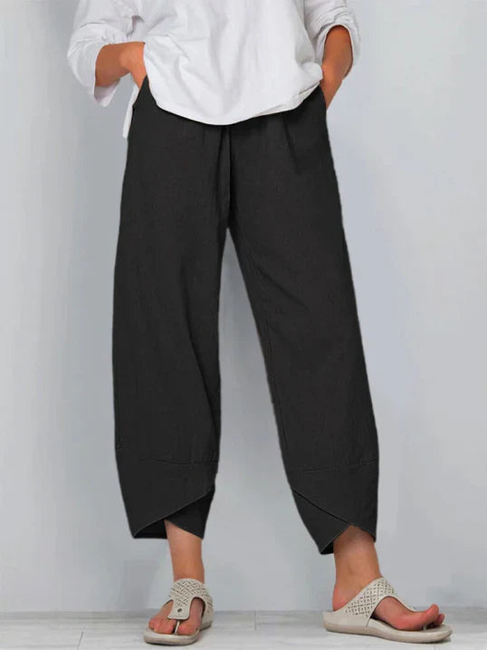 Locker geschnittene Stoffhose mit elastischem Bund – Leicht, Komfortabel & Sommerlich
