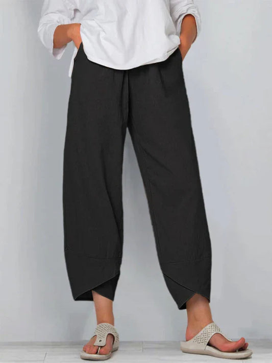 Locker geschnittene Stoffhose mit elastischem Bund – Leicht, Komfortabel & Sommerlich