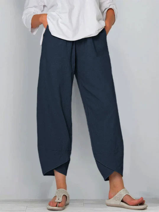 Locker geschnittene Stoffhose mit elastischem Bund – Leicht, Komfortabel & Sommerlich