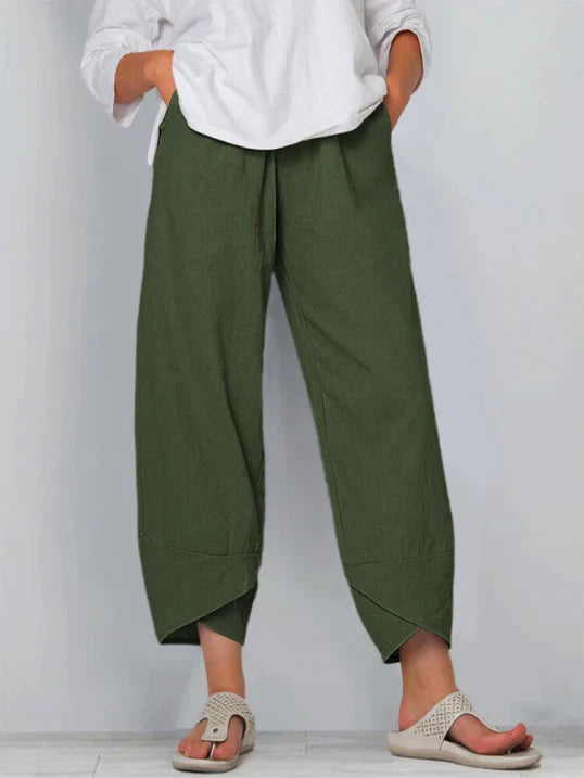 Locker geschnittene Stoffhose mit elastischem Bund – Leicht, Komfortabel & Sommerlich