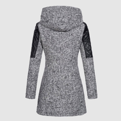 Adelinde | Damen Steppjacke mit Kapuze & asymmetrischem Reißverschluss