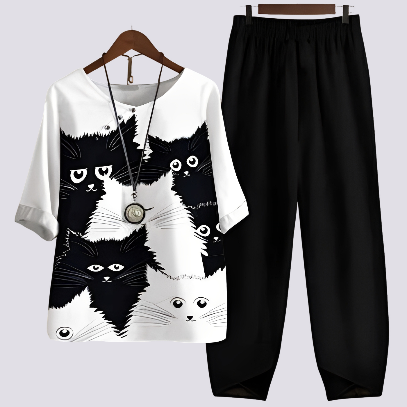 Damen Set – Zweiteiliges Outfit mit modernem Muster