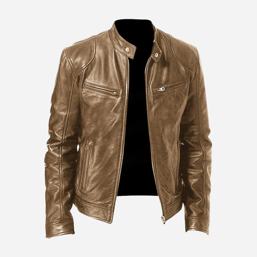 Herren Biker-Lederjacke Dunkelblau | Maskulin & Urban