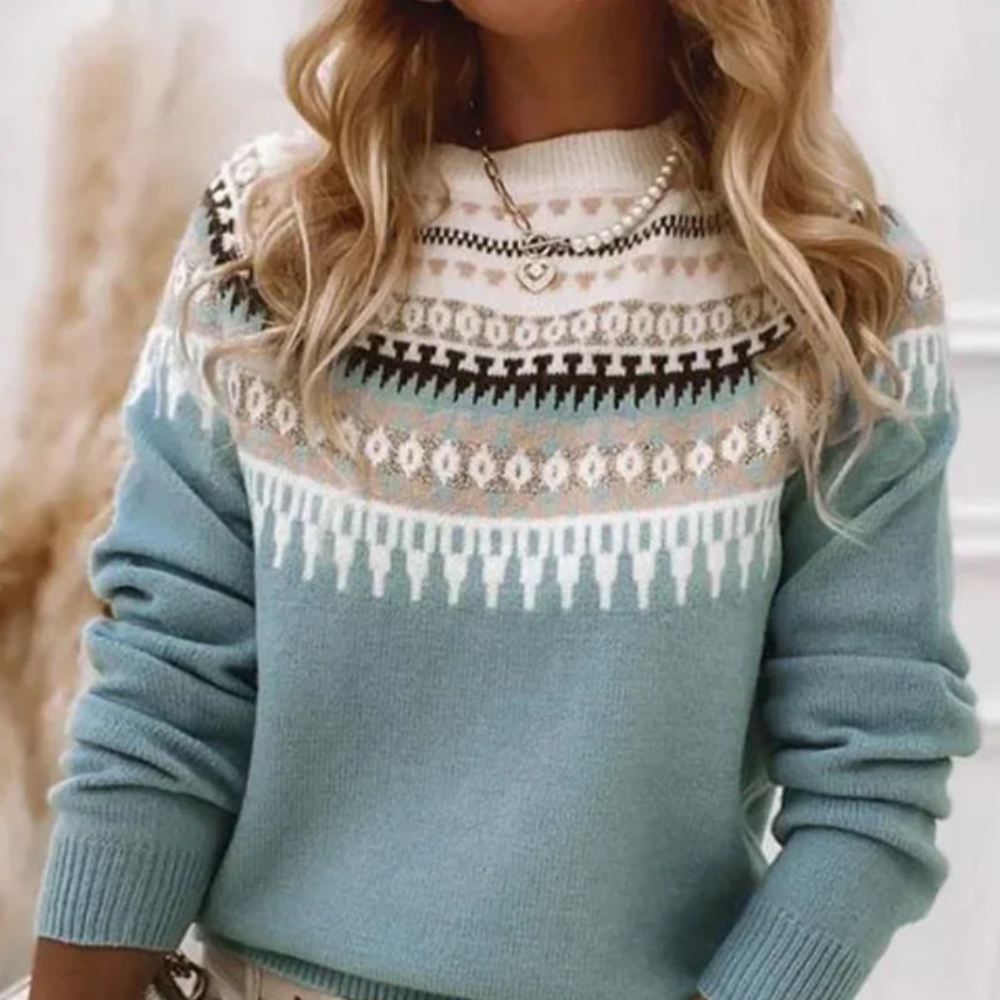 Arnette | Damen Strickpullover mit Norweger-Muster und Rundhals