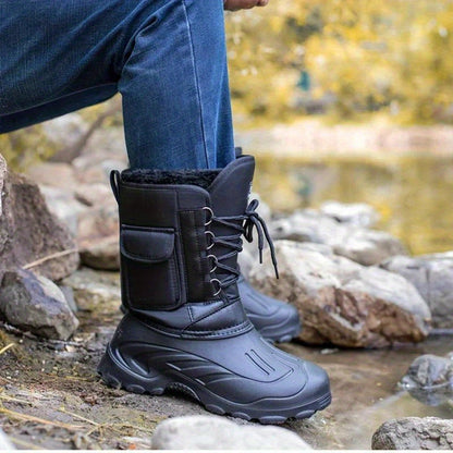 Kaelven | Herren Wasserdichte Outdoor Winterschuhe Hochschnitt mit Schnürung & Warmfutter