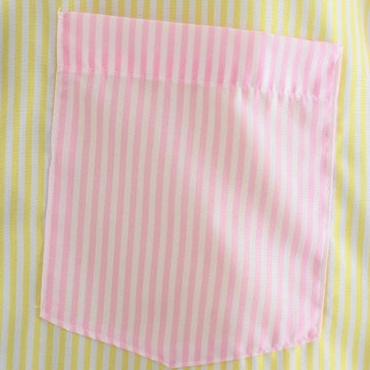 Squichie | Damen Oversize-Bluse mit Reverskragen, Knopfleiste & mehrfarbigen Streifen