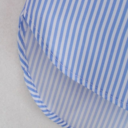 Squichie | Damen Oversize-Bluse mit Reverskragen, Knopfleiste & mehrfarbigen Streifen