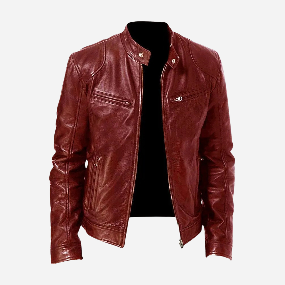 Herren Biker-Lederjacke Dunkelblau | Maskulin & Urban