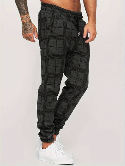 Henry | Herren Jogginghose mit Karomuster | Bequeme Freizeithose mit Kordelzug