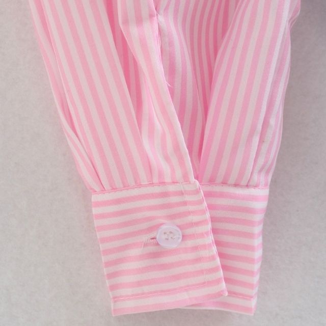 Squichie | Damen Oversize-Bluse mit Reverskragen, Knopfleiste & mehrfarbigen Streifen