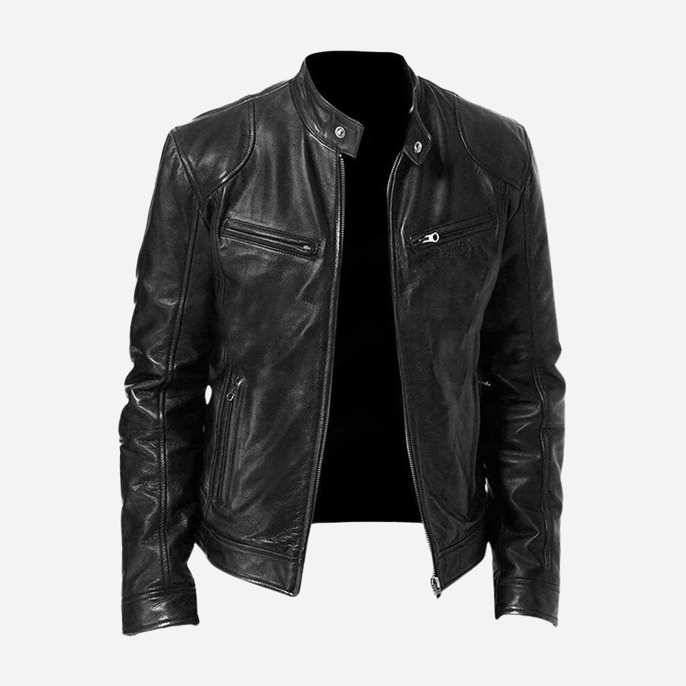 Herren Biker-Lederjacke Dunkelblau | Maskulin & Urban
