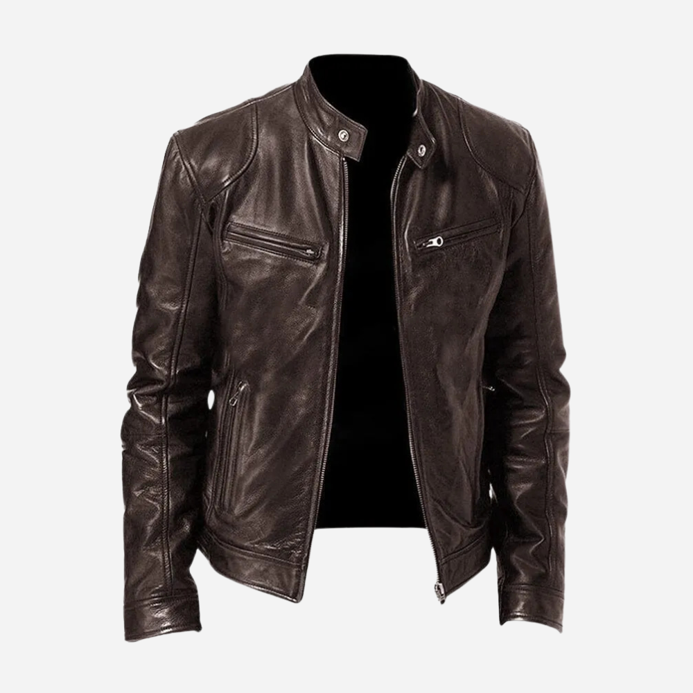 Herren Biker-Lederjacke Dunkelblau | Maskulin & Urban