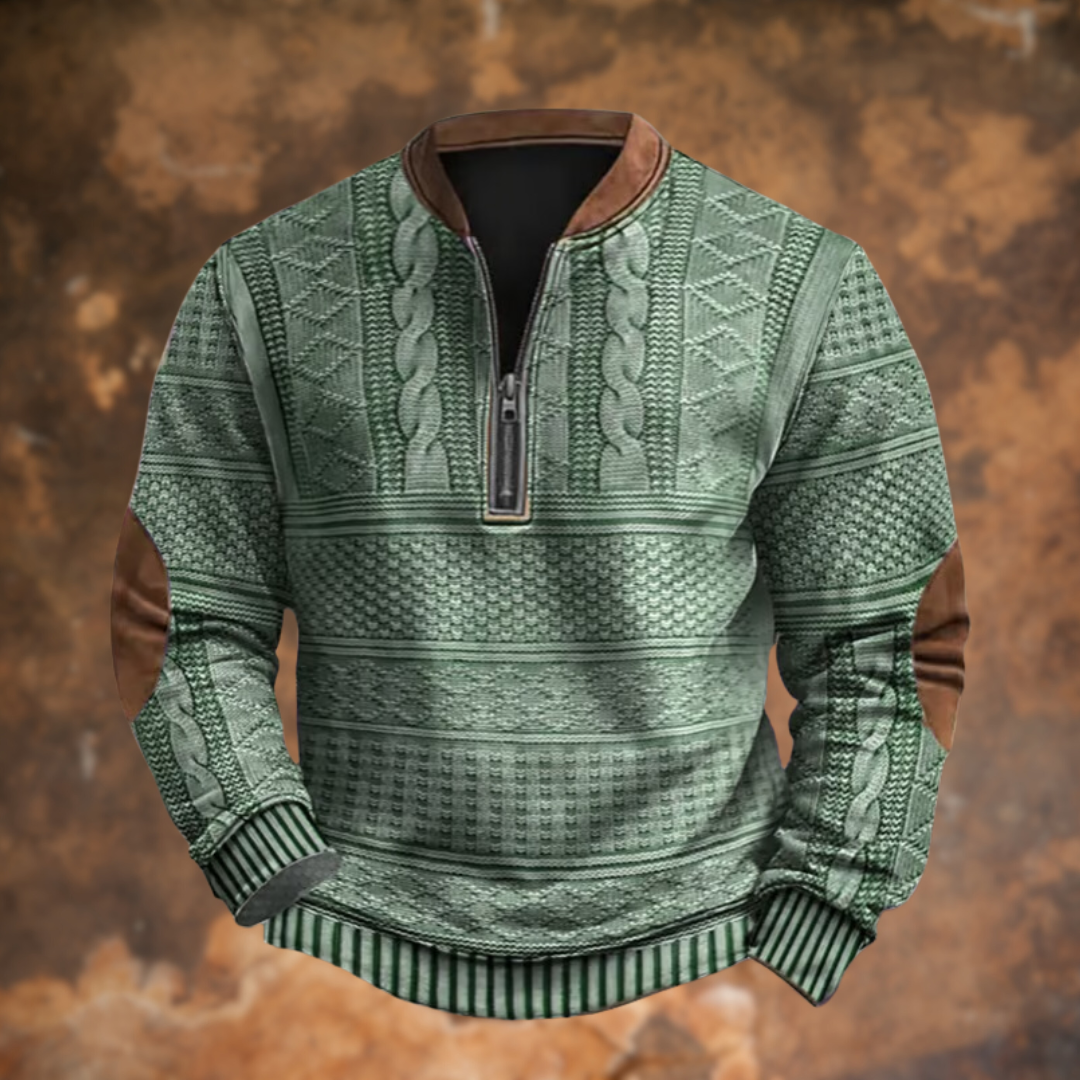 Herren Strickpullover mit halbem Reißverschluss | Stylischer Pullover für kühle Tage