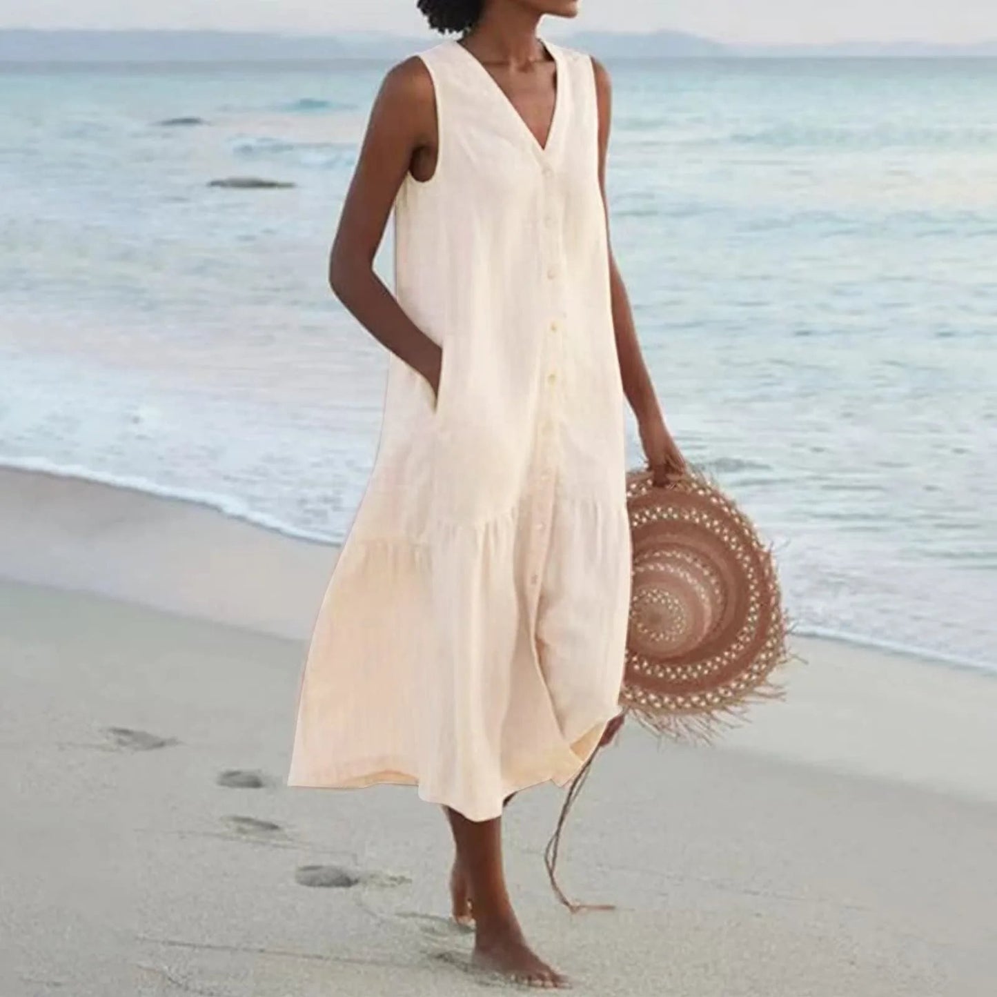 Damen Sommer-Top mit V-Ausschnitt – Elegant, Ärmellos & Vielseitig