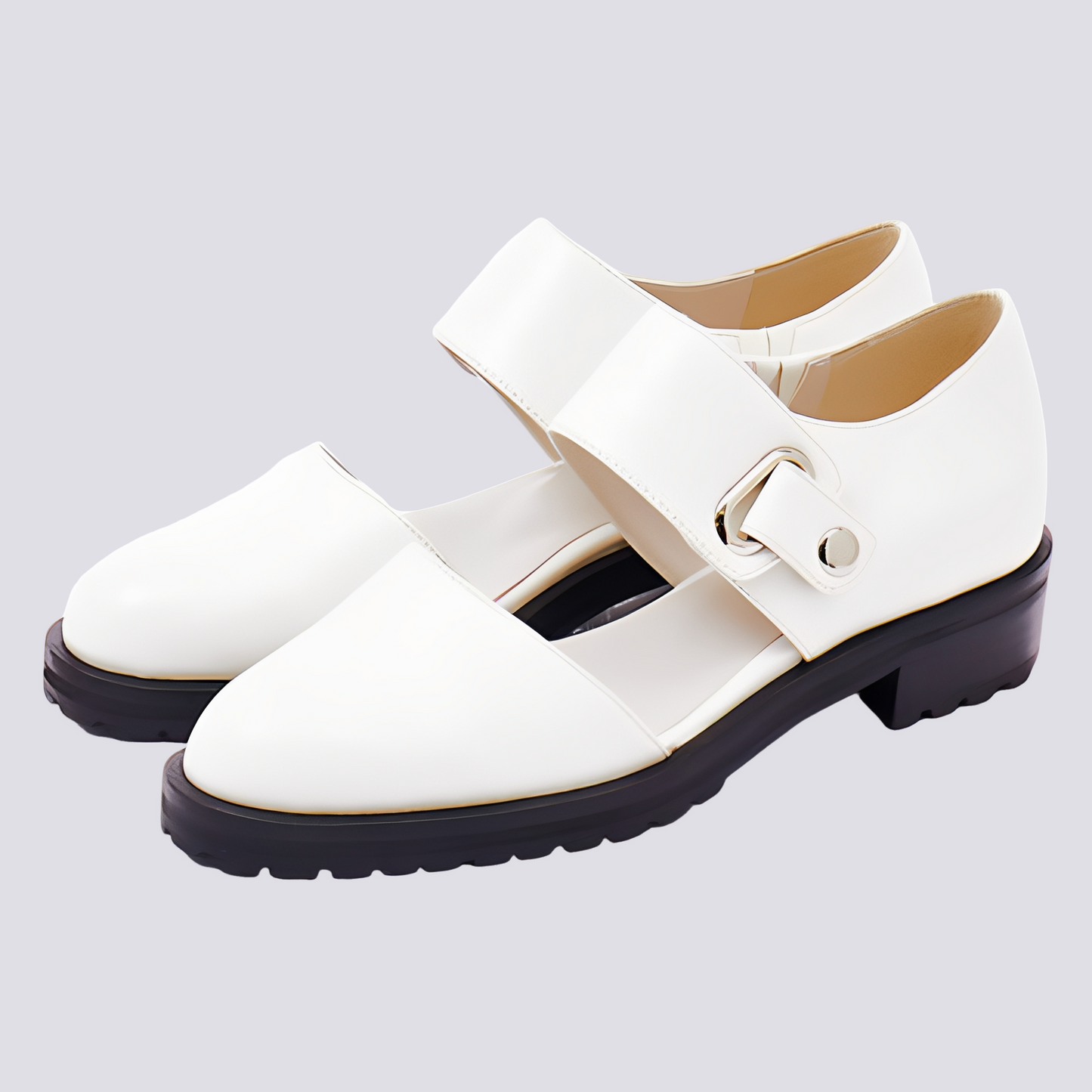 Damen Mary Jane Schuhe mit Schnalle – Klassische Freizeitschuhe mit flachem Absatz für Alltag und Büro