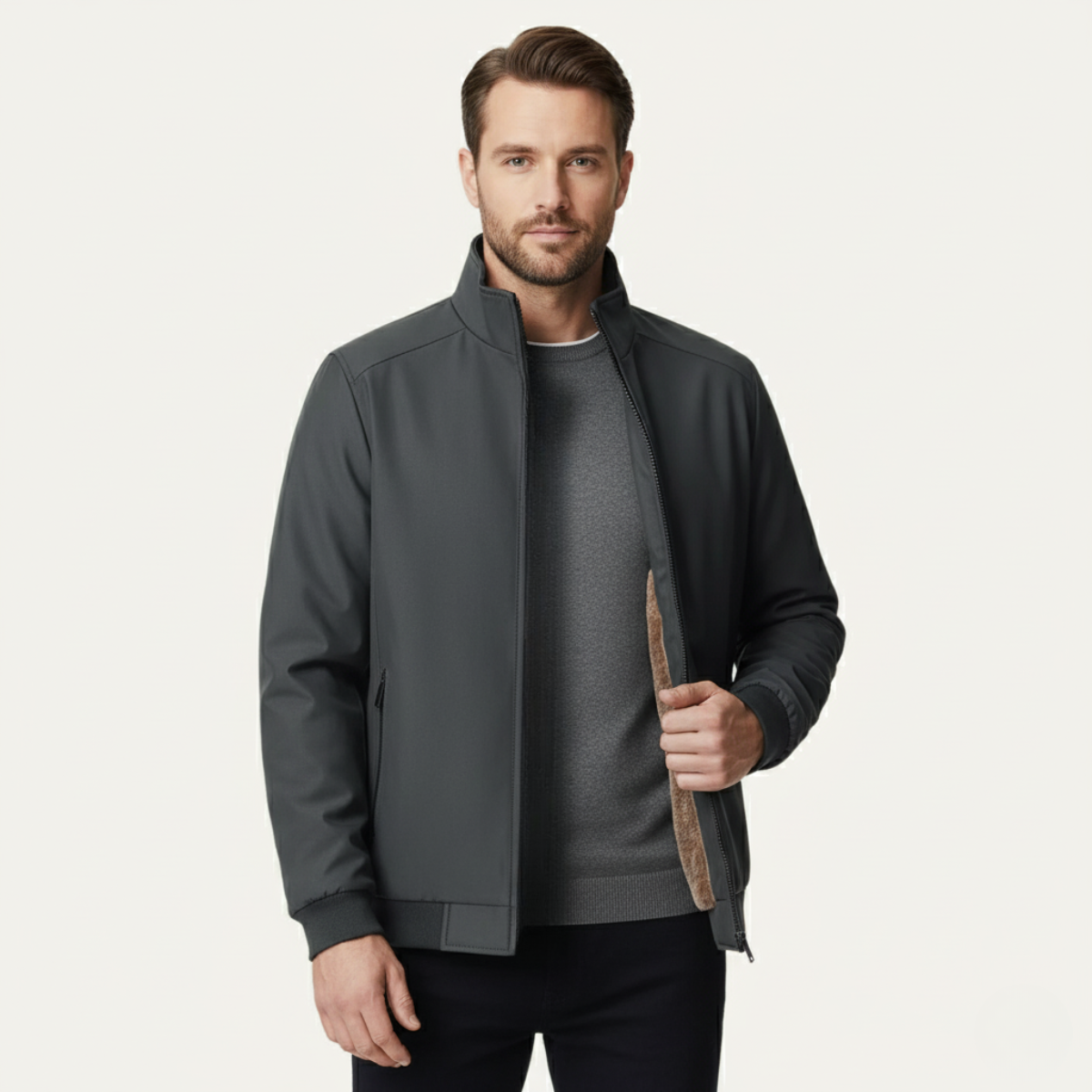 Gepolsterte Herren Winterjacke mit Stehkragen – Wärmend, Funktional & Modern