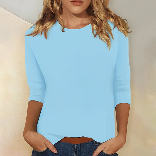 Damen Shirt mit 3/4-Ärmeln – Komfortables Freizeitoberteil für Alltag und entspannte Outfits