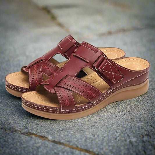 Sofibra | Damen Sommer-Sandalen mit Klettverschluss, Offener Zehenpartie & Robuster Plateausohle – Bequemer Freizeitstil