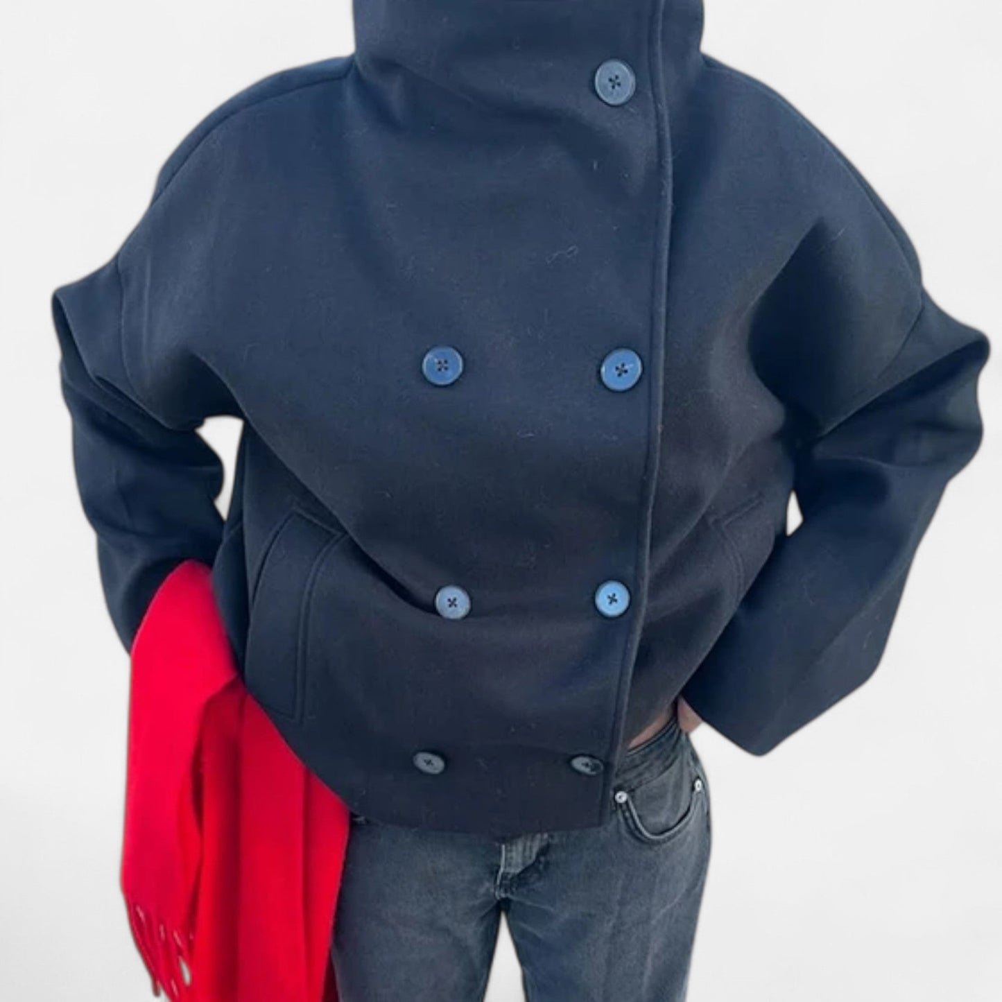 Elegante Damen Kurzjacke mit Modernem Stehkragen – Stylisch, Zeitlos & Vielseitig Kombinierbar