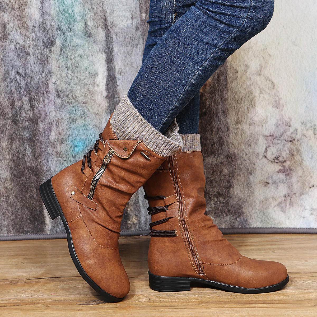 Sadelisse | Damen Winterstiefel mit Seitlichem Reißverschluss – Stilvolle, Warme Stiefel für Kalte Tage