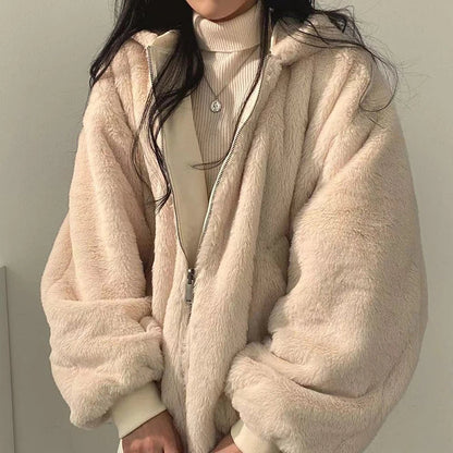 Damen Winterjacke Oversize | Kuschelige Jacke mit Fleece-Innenfutter
