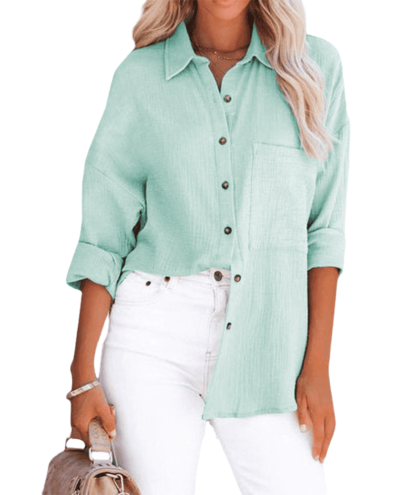 Hennalore | Locker geschnittene Bluse mit Reverskragen & Brusttasche