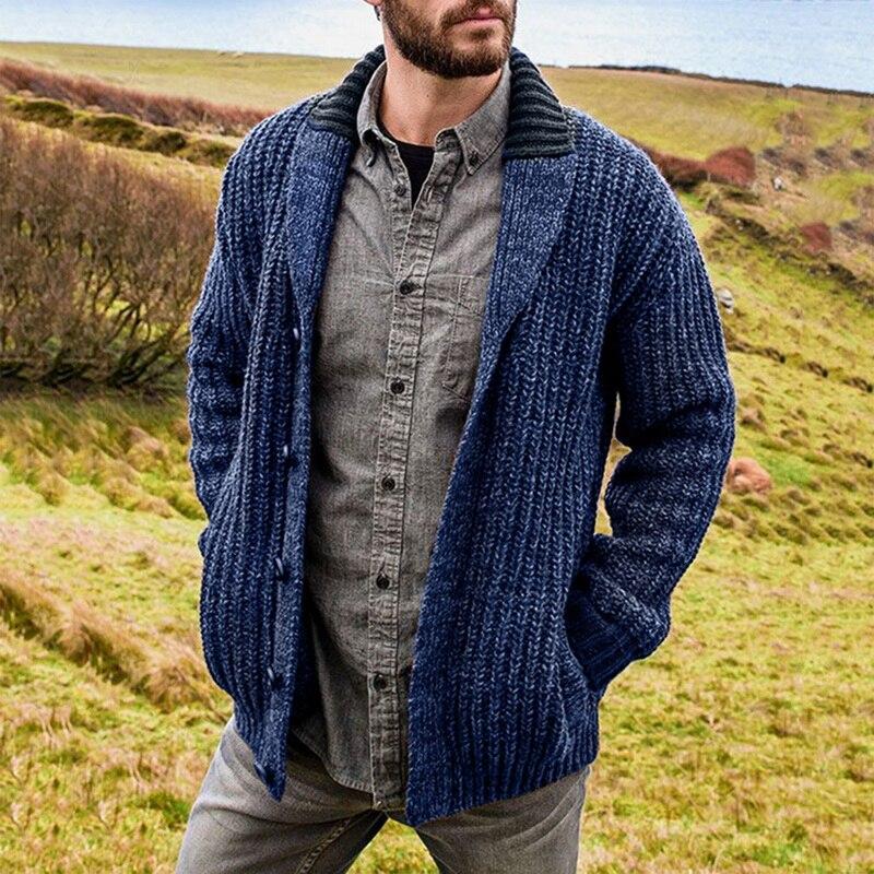 Groß Gestrickte Herren Strickjacke – Komfortabel, Markant & Vielseitig
